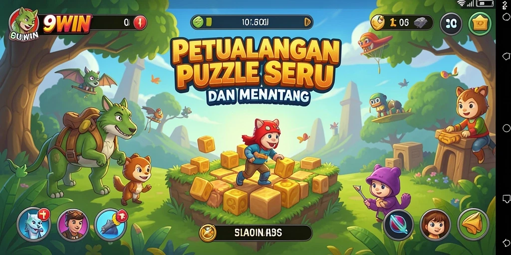 Tampilan gameplay 9WIN yang seru dan menantang dalam puzzle.