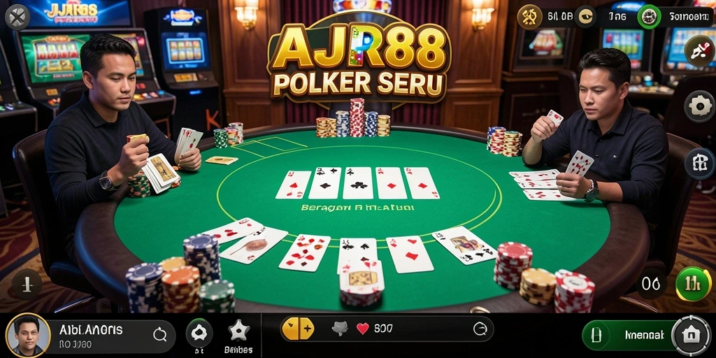 Tampilan permainan Poker yang mendebarkan di AJR88.
