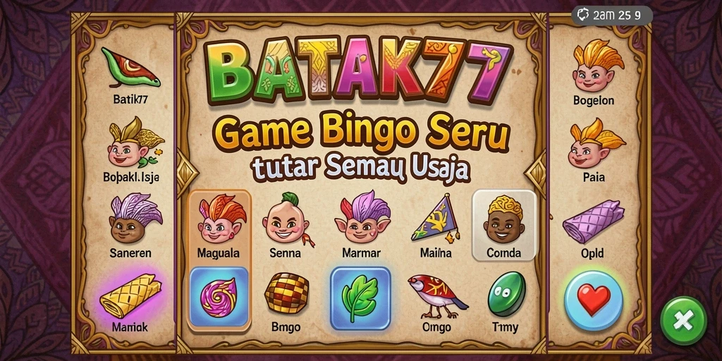 Tampilan gameplay menarik di <strong>BATIK77</strong> dengan suasana bingo yang seru.