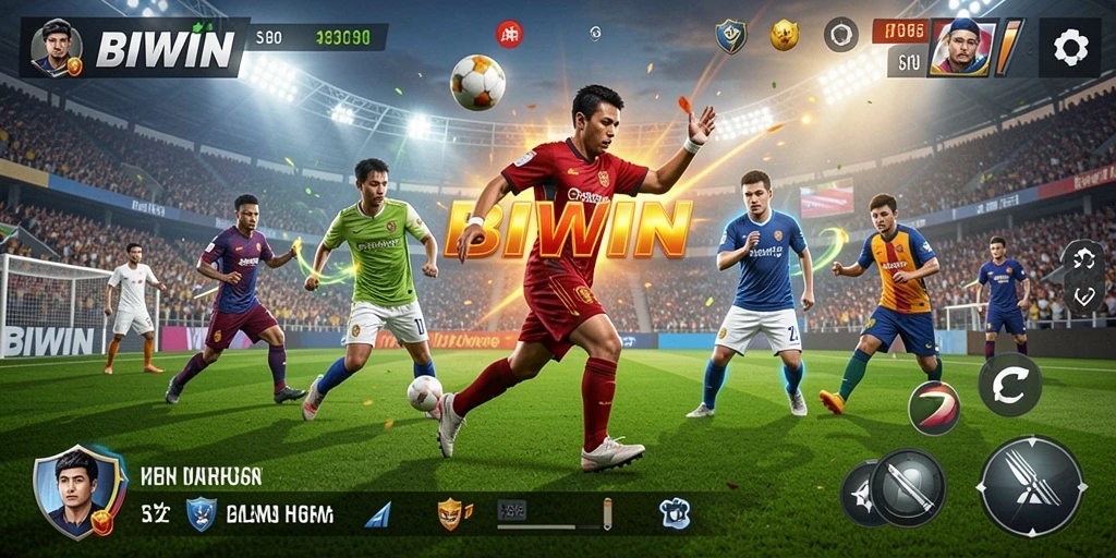 Tangkapan layar menunjukkan aksi seru dalam BIWIN saat bermain olahraga.