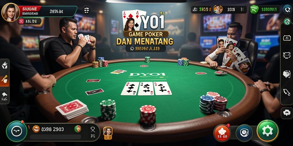 Tampilan permainan poker yang menarik dan mendebarkan di DYO1.