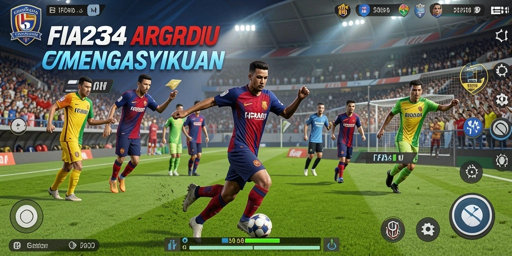 Screenshot utama FIFA234 menunjukkan aksi gameplay arcade yang seru.