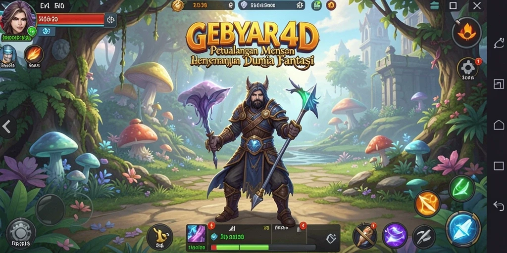 Tangkapan layar dari gameplay GEBYAR4D yang penuh aksi petualangan.