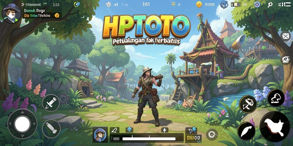 Screenshot gameplay HPTOTO menunjukkan petualangan seru di dunia terbuka.