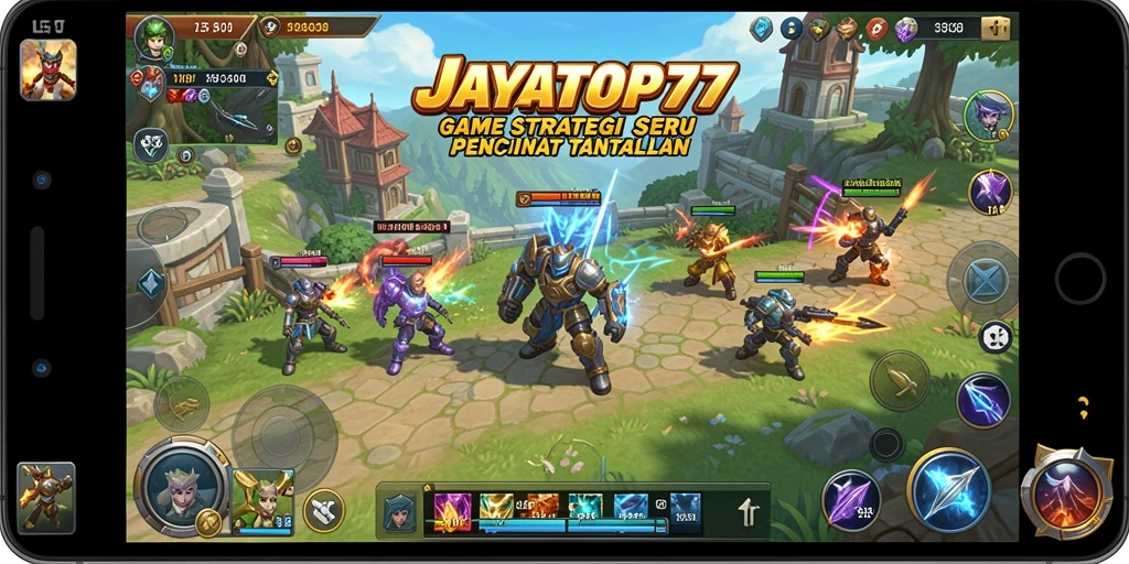 Tangkapan layar gameplay yang menampilkan pertempuran strategis dalam JAYATOP77.