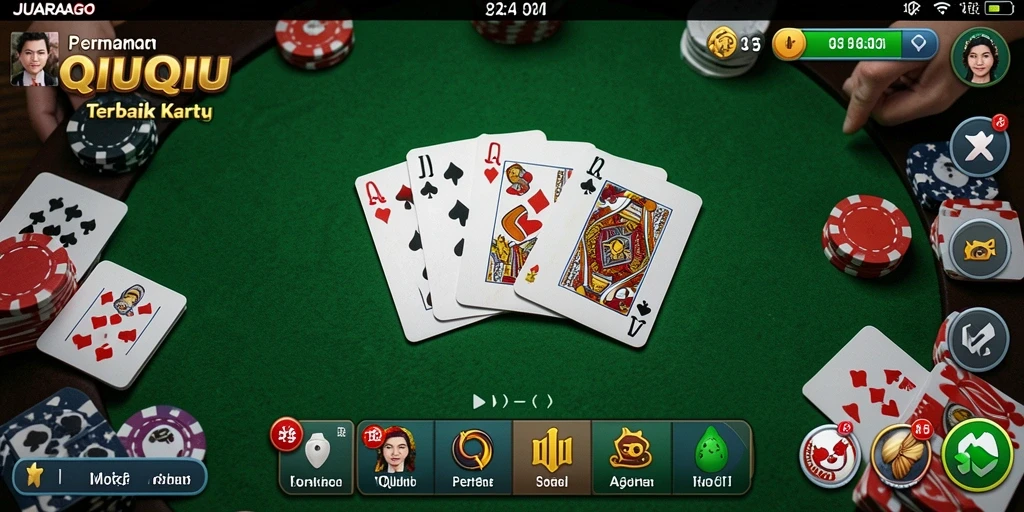 Tampilan gameplay JUARAGO yang seru dalam permainan QiuQiu.