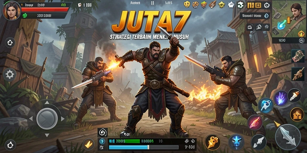 Screenshot gameplay <strong>JUTA7</strong> dengan aksi strategi yang mendebarkan.