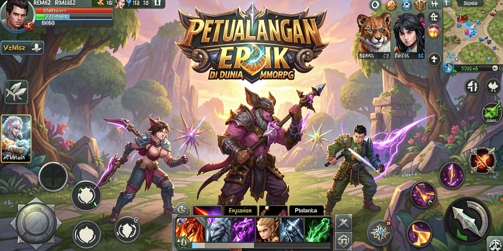 Tangkapan layar yang menunjukkan serangan epik di dunia MMORPG.