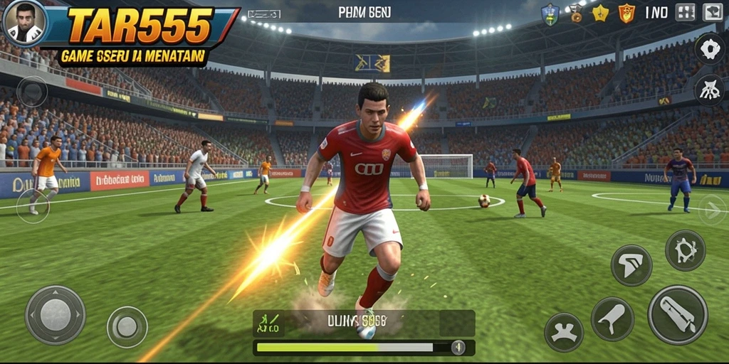 Tampilan gameplay <strong>TAR555</strong> yang menampilkan aksi seru olahraga langsung.