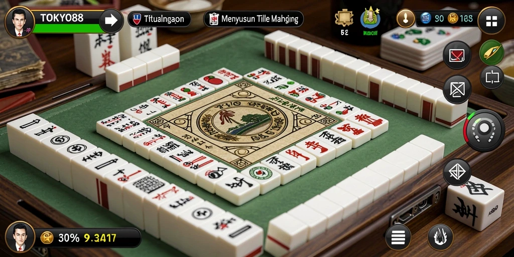 Tangkapan layar permainan TOKYO88 menampilkan gameplay Mahjong yang seru.