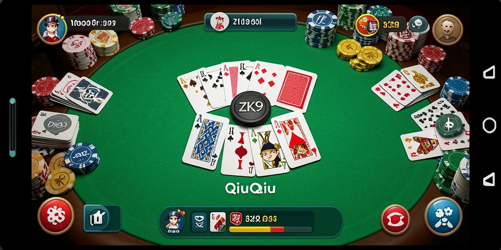 Gambaran seru gameplay ZK9 dalam permainan QiuQiu.
